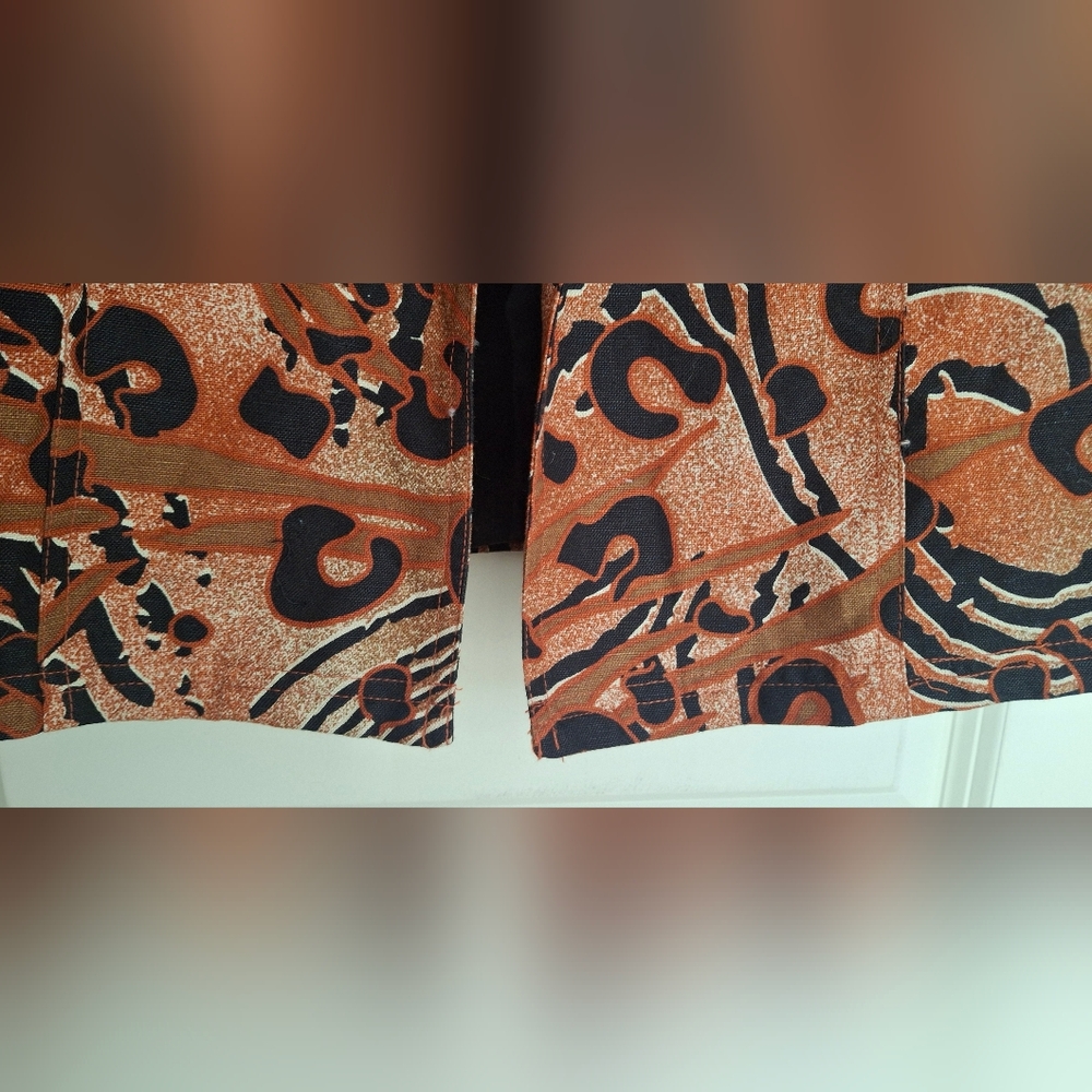 MULTIPLES RUST Animal Print JACKET BLAZER XL LINEN BLEND Formal Office Party S11 - Picture 9 of 12